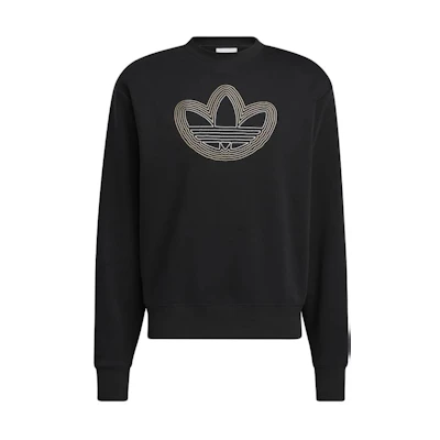 adidas Originals Trefoil Black Pullover Crewneck Sweatshirt Long Sleeve HI2975