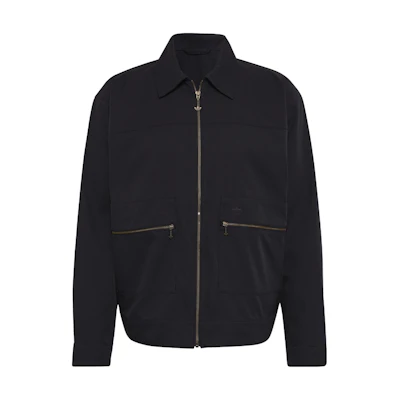 adidas Originals Trefoil Black Zip-Up Stand Collar Jacket Unisex HK2919