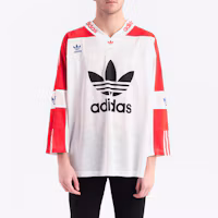 Purchase Adidas Originals 三葉草復古條紋透氣長袖T恤 白/紅 FM1586