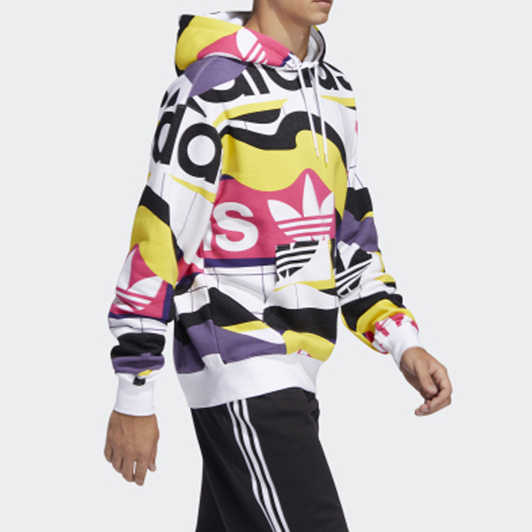 Shop adidas Originals Trefoil CATALOG AOP Pullover Hoodie Men’s White FM1566