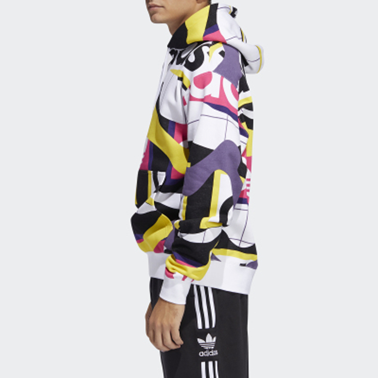 Purchase adidas Originals Trefoil CATALOG AOP Pullover Hoodie Men’s White FM1566