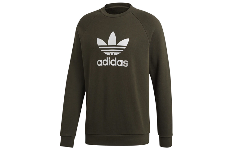 adidas Originals Trefoil Crew Pullover Sweatshirt Green - DM7834