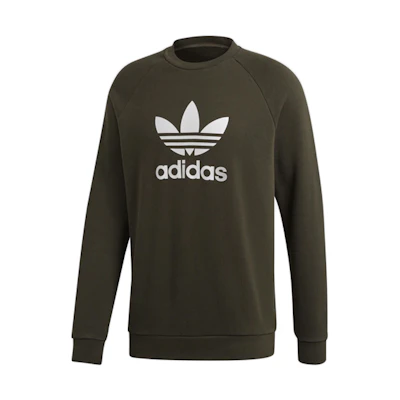 adidas Originals Trefoil Crew Pullover Sweatshirt Green - DM7834