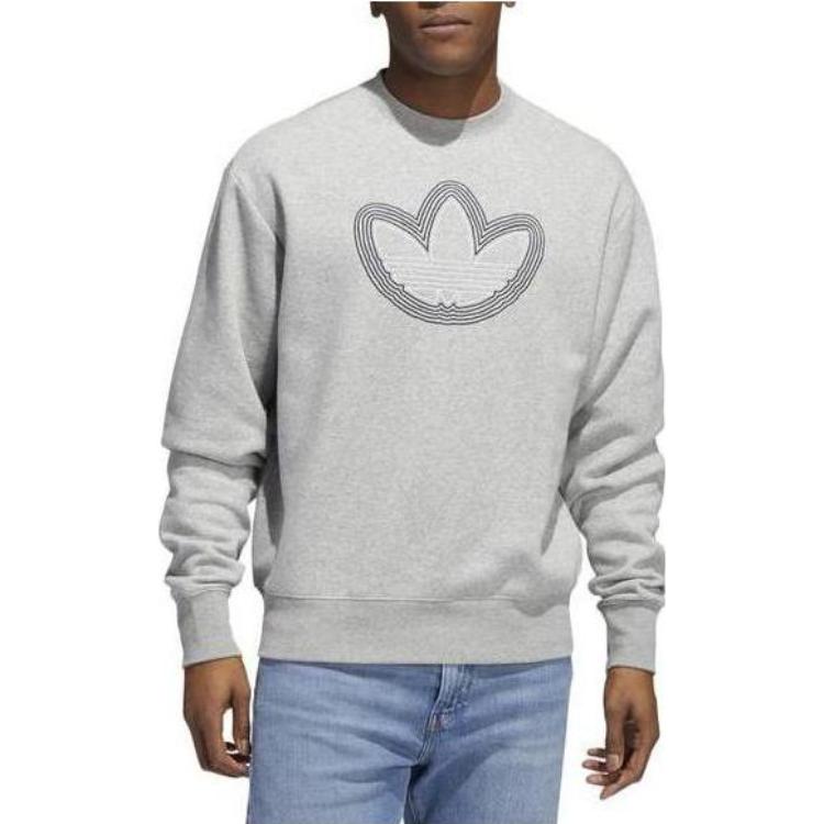 Lookbook adidas Originals 三葉草灰色圓領套頭運動衫 HI2976