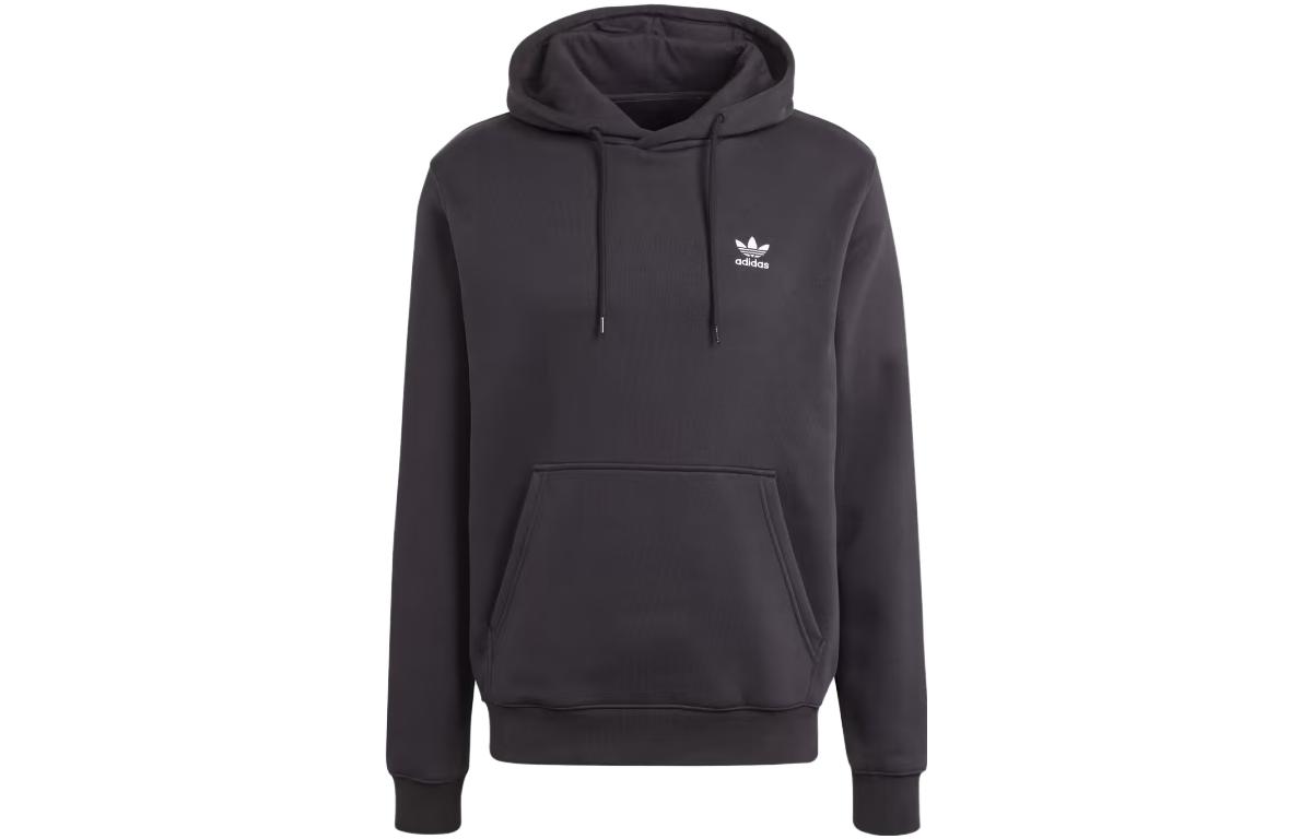 adidas Originals Trefoil Essentials Black Hoodie with Logo Design IM4522