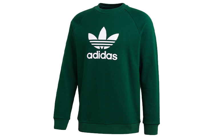 adidas Originals Trefoil Green Crewneck Pullover Sweatshirt for Men GJ8296