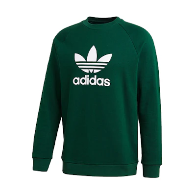 adidas Originals Trefoil Green Crewneck Pullover Sweatshirt for Men GJ8296