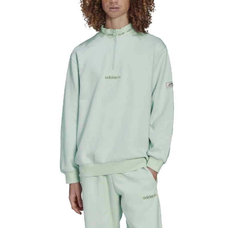 Lookbook adidas Originals 三葉草半拉鍊薄綠色運動衫 男女通用 HM2657