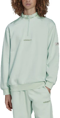 adidas Originals 三葉草半拉鍊薄綠色運動衫 男女通用 HM2657 Lookbook adidas Originals 三葉草半拉鍊薄綠色運動衫 男女通用 HM2657