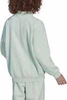 Shop adidas Originals 三葉草半拉鍊薄綠色運動衫 男女通用 HM2657