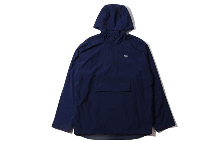 adidas Originals Trefoil Half-Zip Windbreaker Jacket Navy Blue Mens DU7856