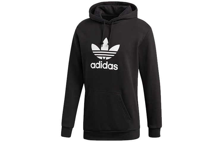 adidas Originals Trefoil Hoodie Black Retro Pullover Sweatshirt Global Edition DT7964
