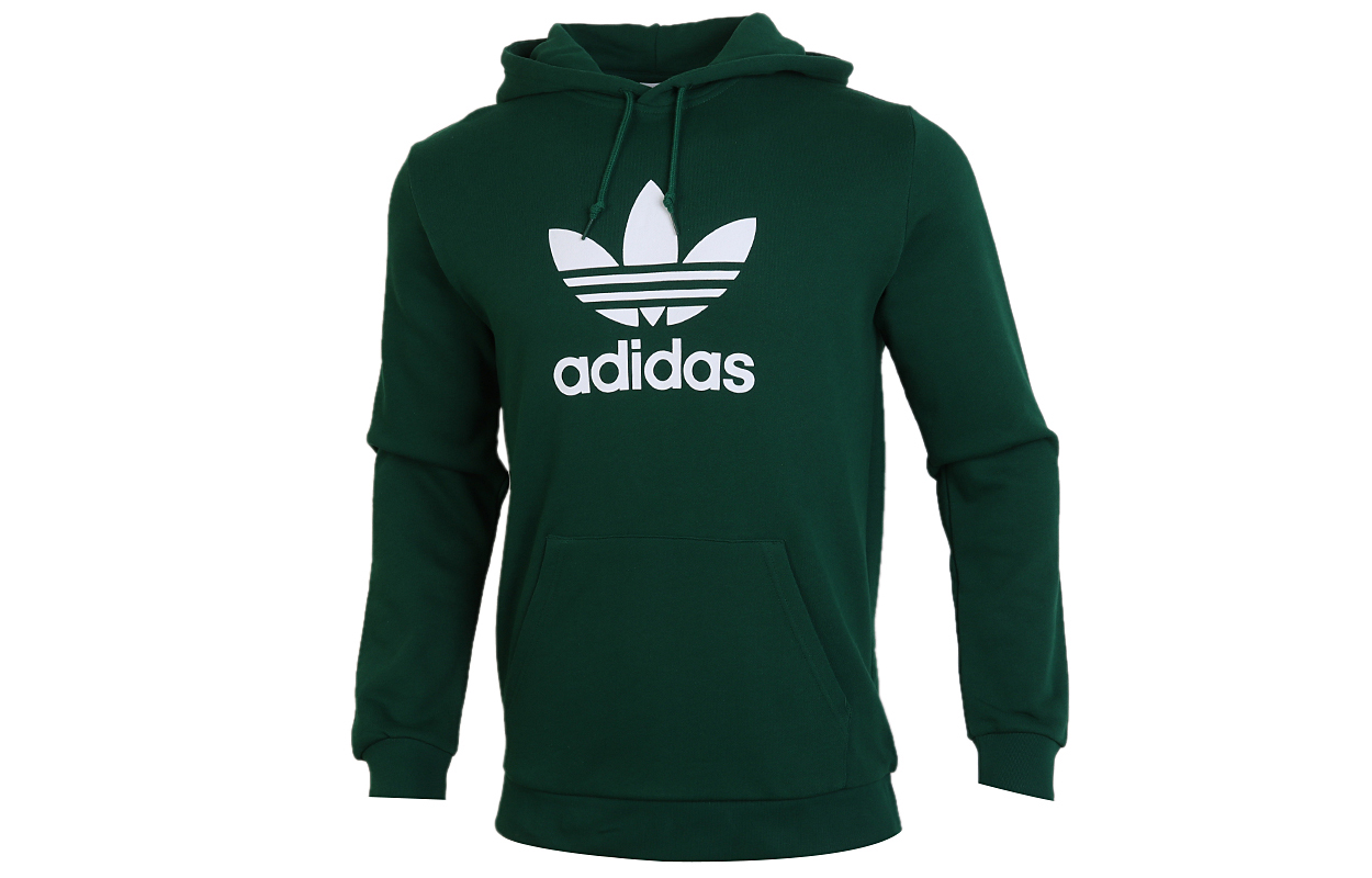 adidas Originals Trefoil Hoodie Green Pullover Sweatshirt GJ8300