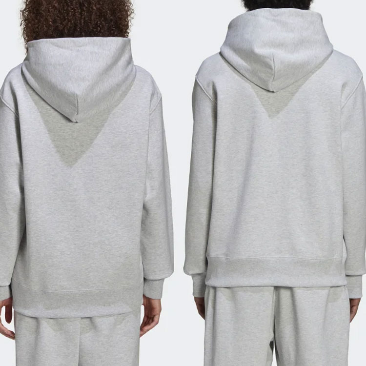 Shop 阿迪达斯三叶草标志连帽卫衣 男女同款 浅灰色休闲运动衫 H58294