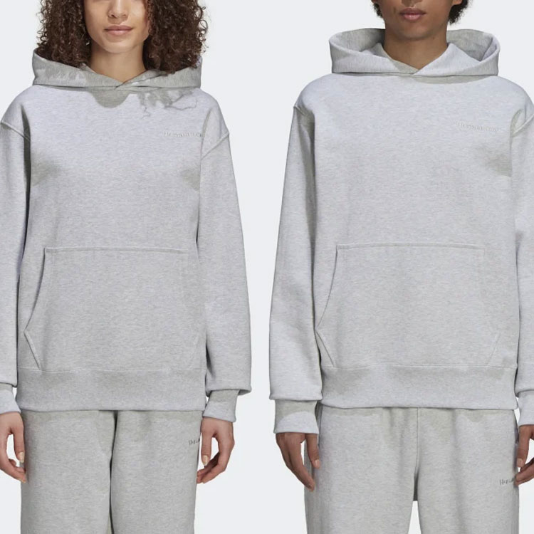 Purchase 阿迪达斯三叶草标志连帽卫衣 男女同款 浅灰色休闲运动衫 H58294