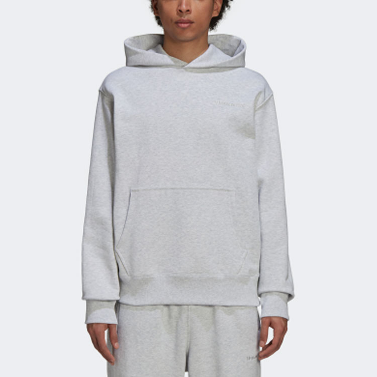 Details for 阿迪达斯三叶草标志连帽卫衣 男女同款 浅灰色休闲运动衫 H58294