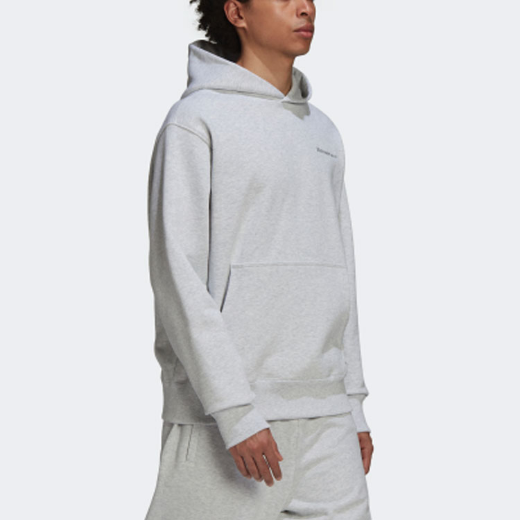 Cheap 阿迪达斯三叶草标志连帽卫衣 男女同款 浅灰色休闲运动衫 H58294