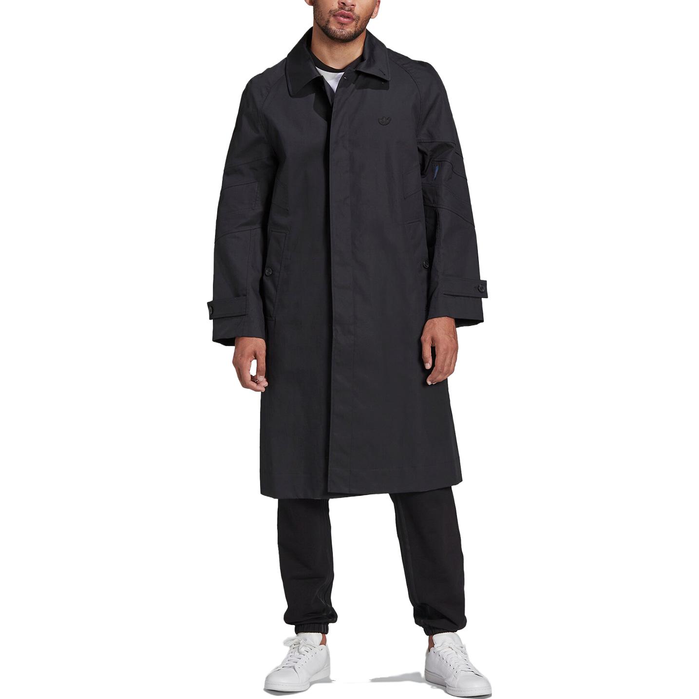 Lookbook adidas Originals 三葉草標誌 黑色中長版男士外套 HD4791