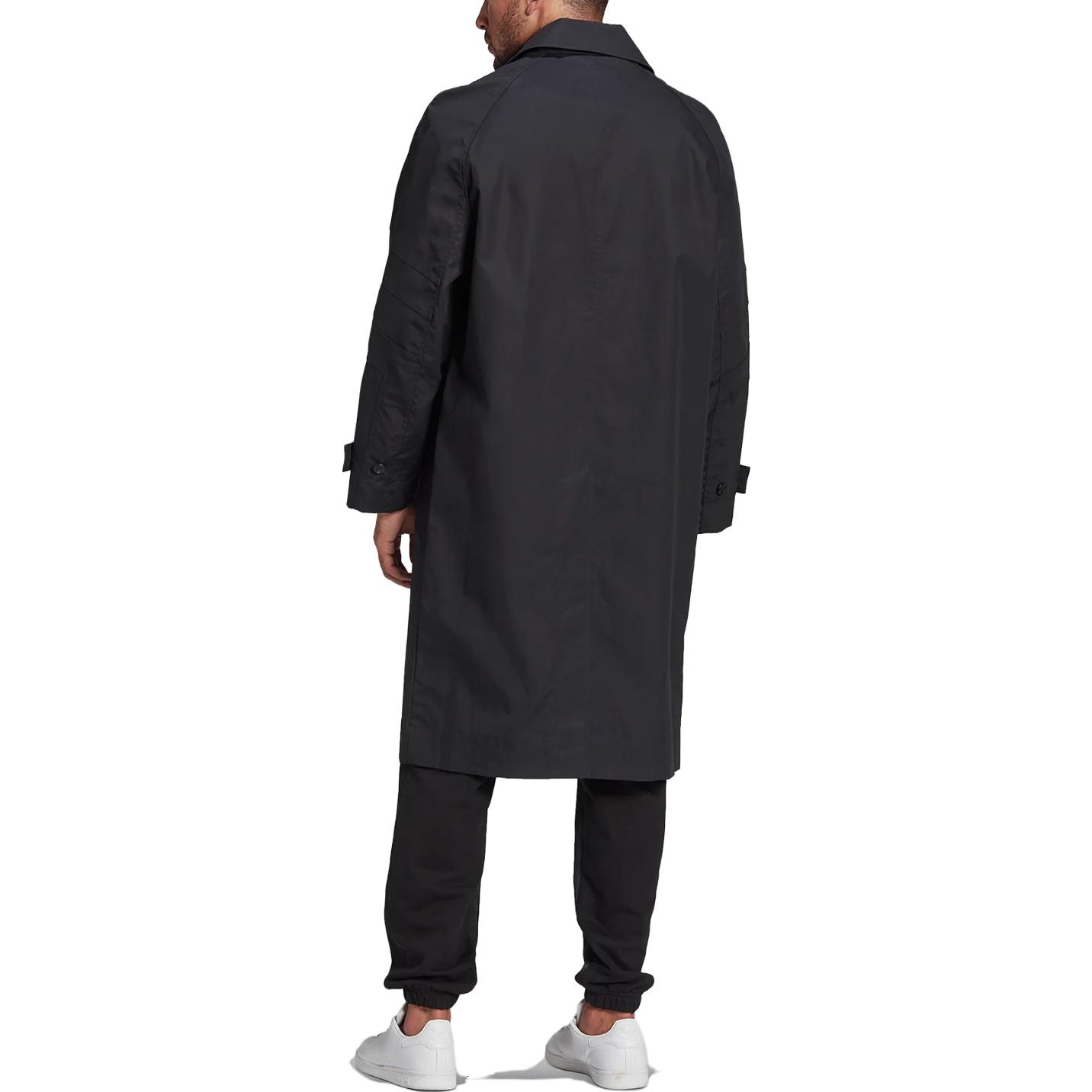 Shop adidas Originals 三葉草標誌 黑色中長版男士外套 HD4791