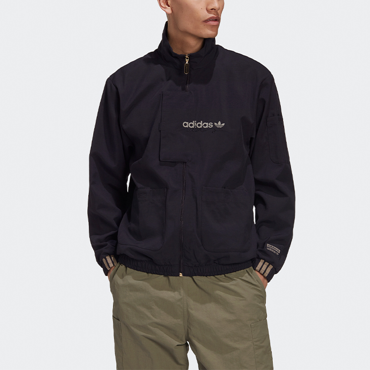 Shop adidas Originals Jaket Track Logo Trefoil Hitam GJ6728