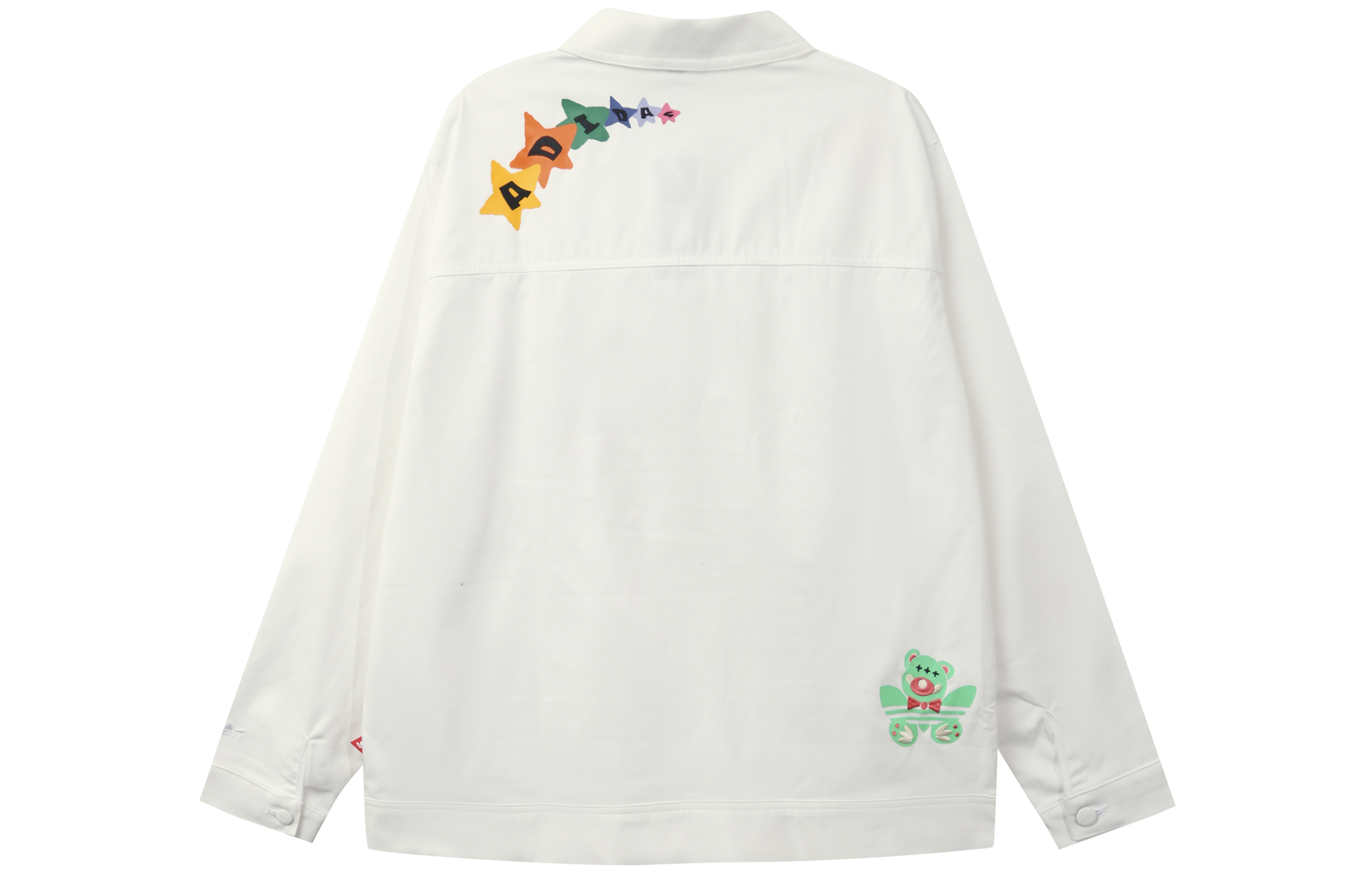 adidas Originals Trefoil Logo Cartoon Print Long Sleeve Jacket Unisex White HP0116 圖 3