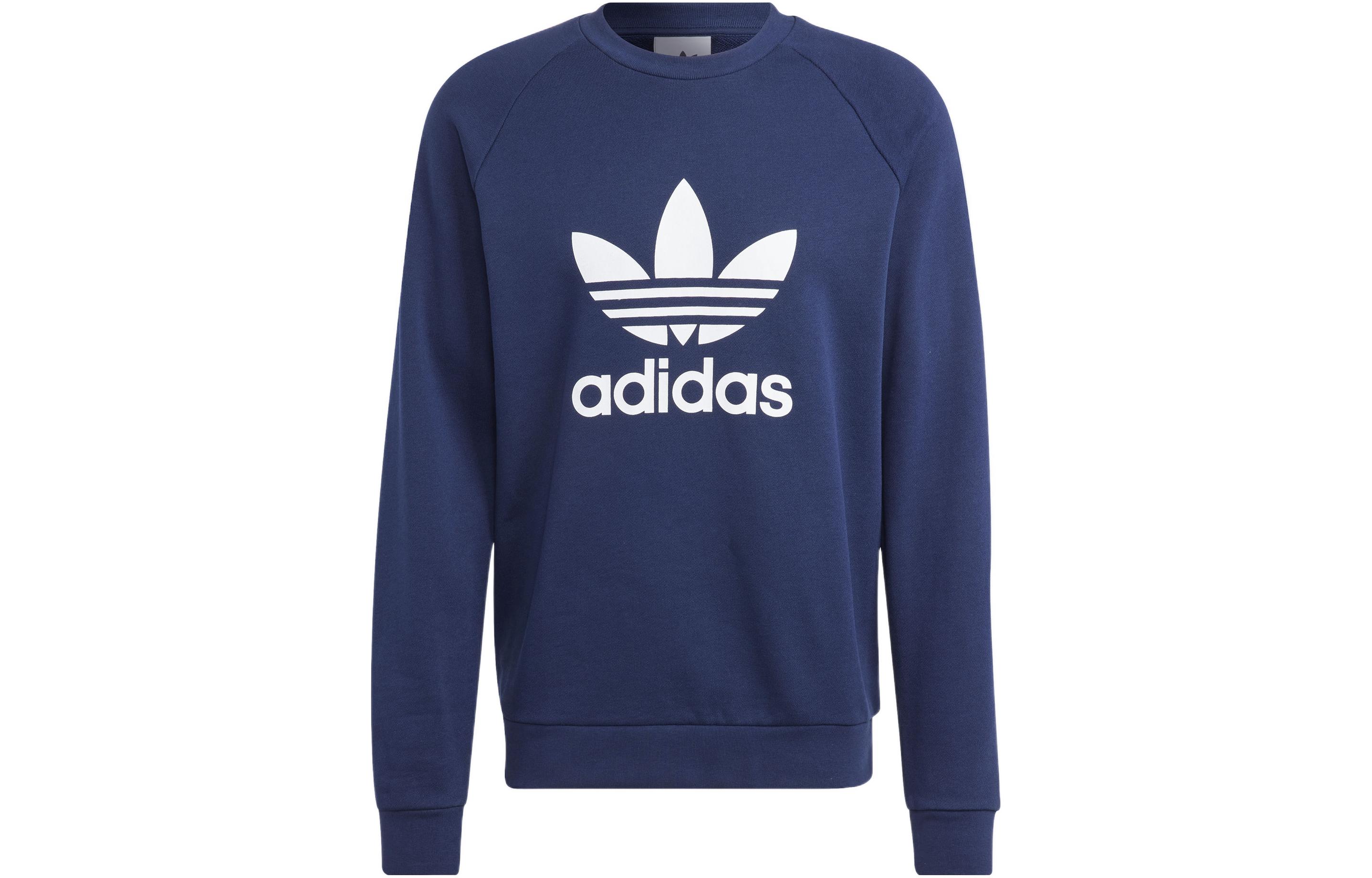 adidas Originals Trefoil Logo Crewneck Sweatshirt Blue Long Sleeve IA4853