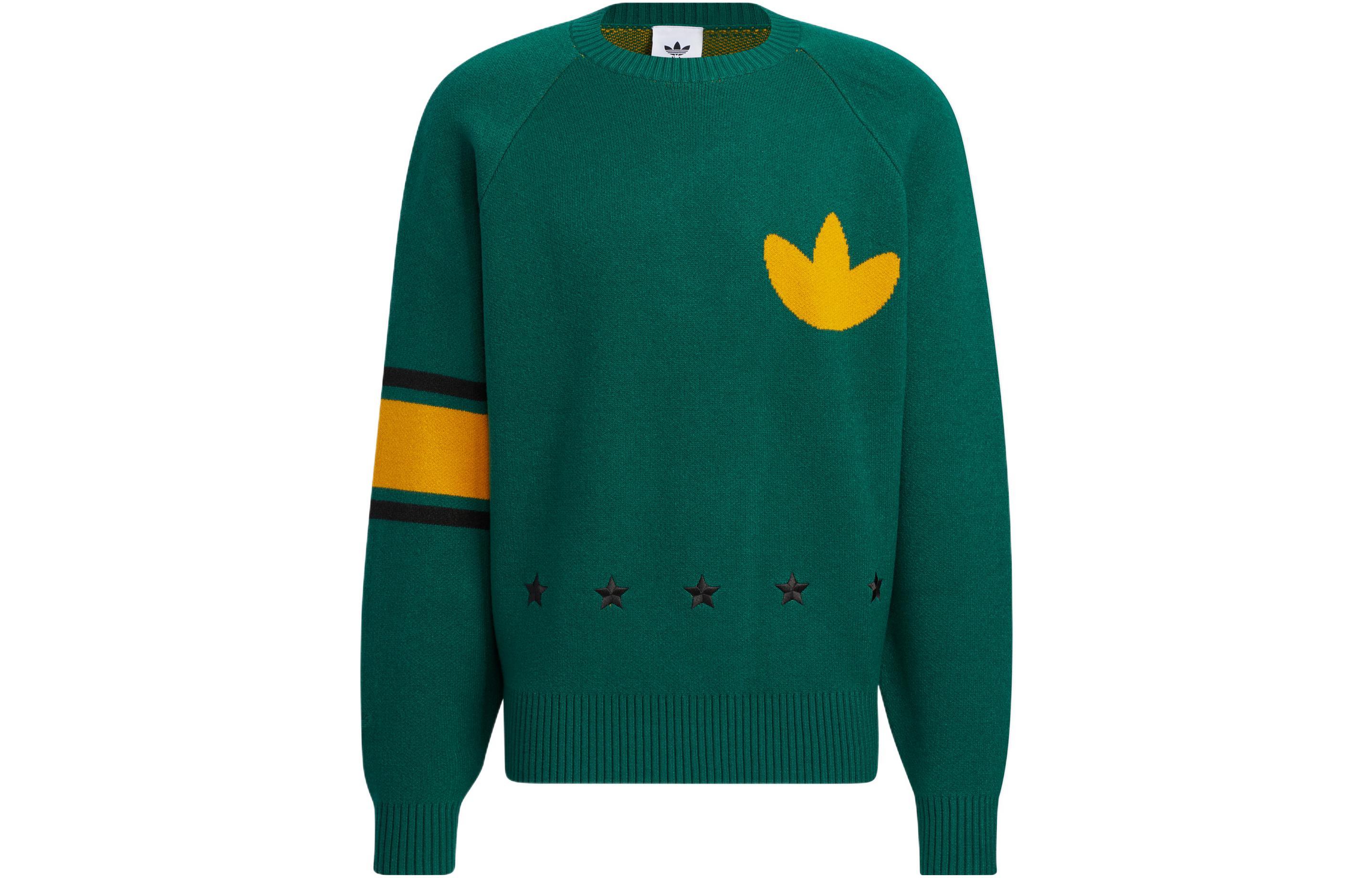 adidas Originals Trefoil Logo Crewneck Sweatshirt Green Long Sleeve HS7295 圖 2