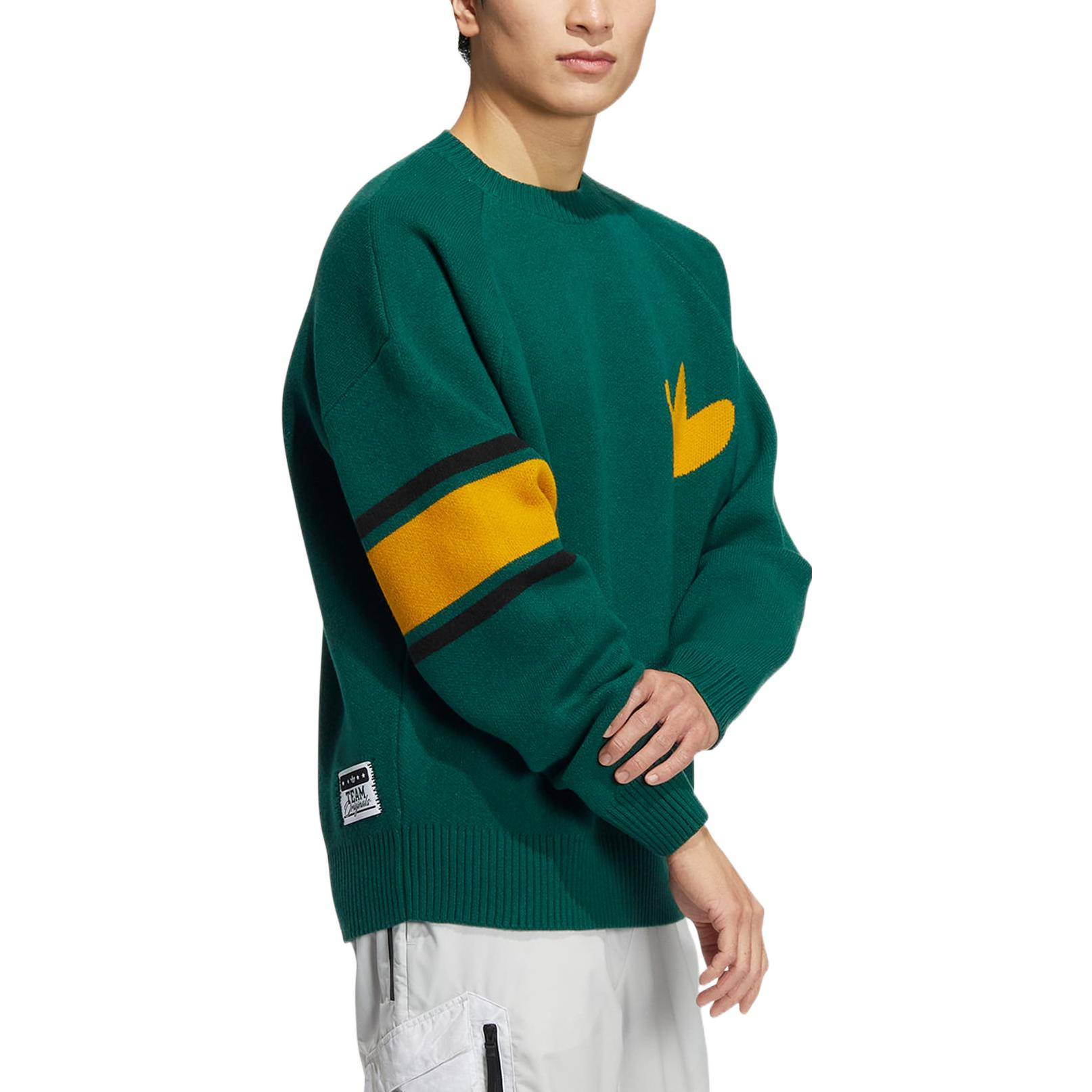 adidas Originals Trefoil Logo Crewneck Sweatshirt Green Long Sleeve HS7295 圖 5
