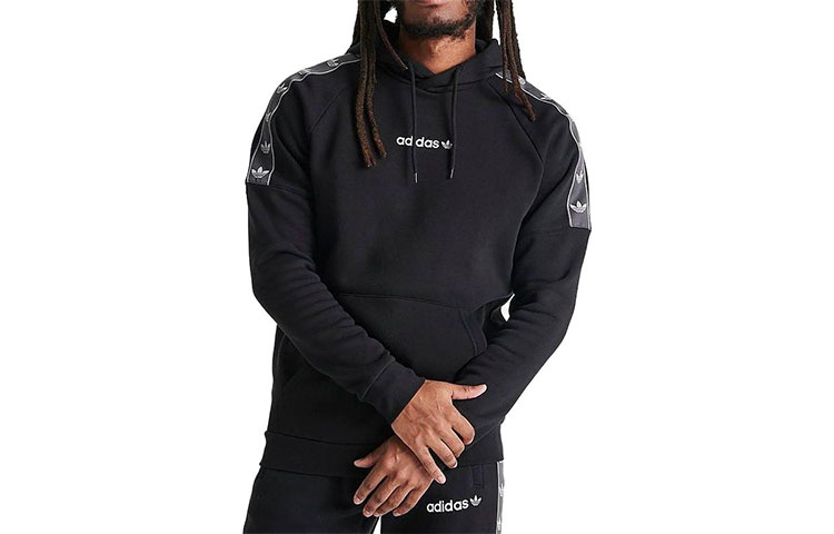 adidas Originals Trefoil Logo Drawstring Hoodie Black - HR4457