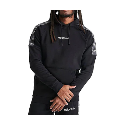 adidas Originals Trefoil Logo Drawstring Hoodie Black - HR4457