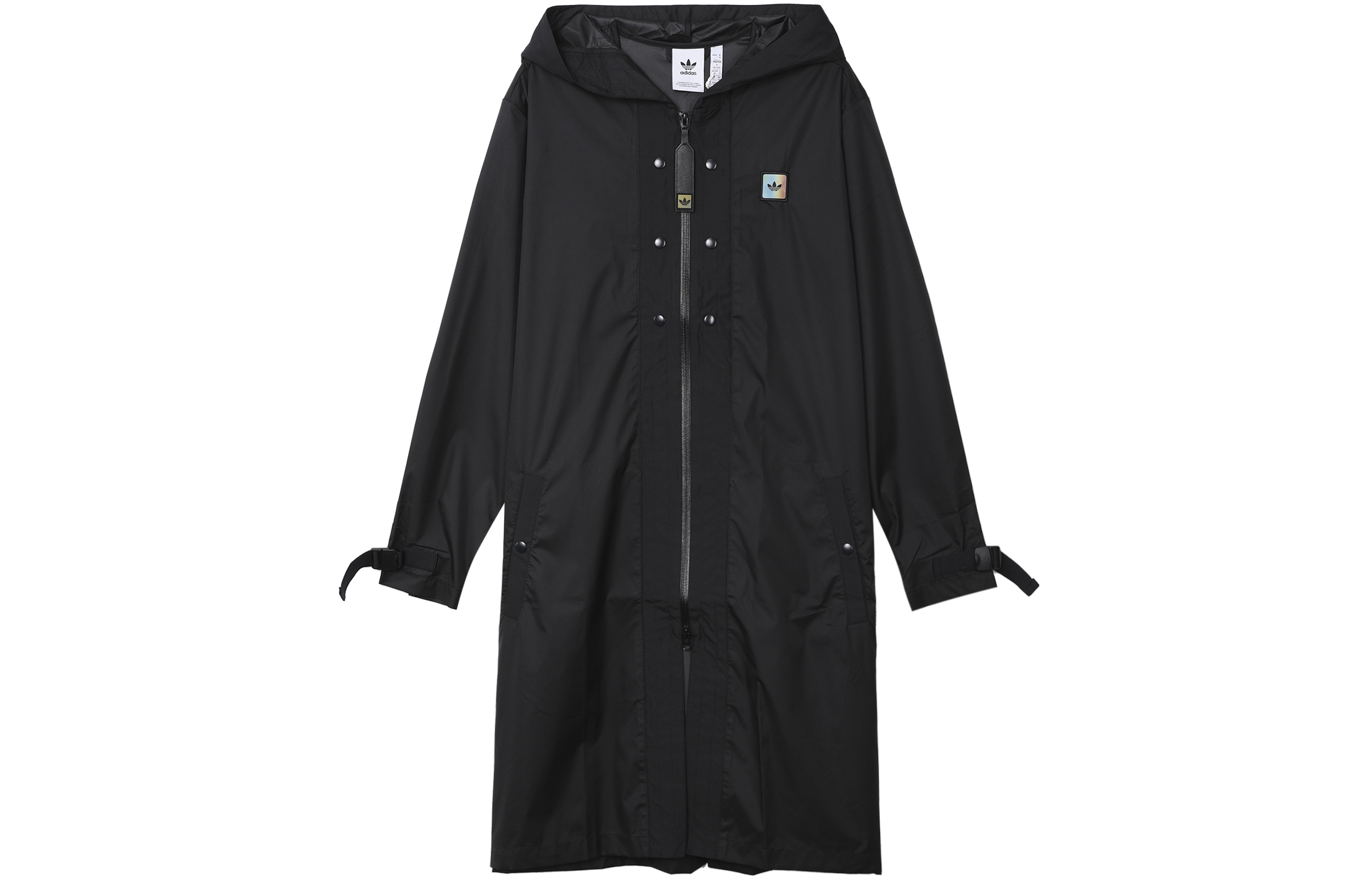 adidas Originals Trefoil Logo Embroidered Hooded Jacket Black GT7304