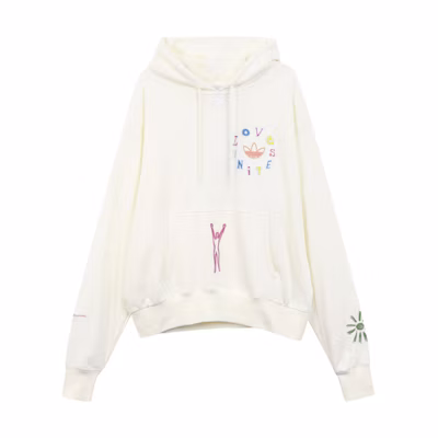 adidas Originals Trefoil Logo Embroidered Pullover Hoodie Unisex White H43970