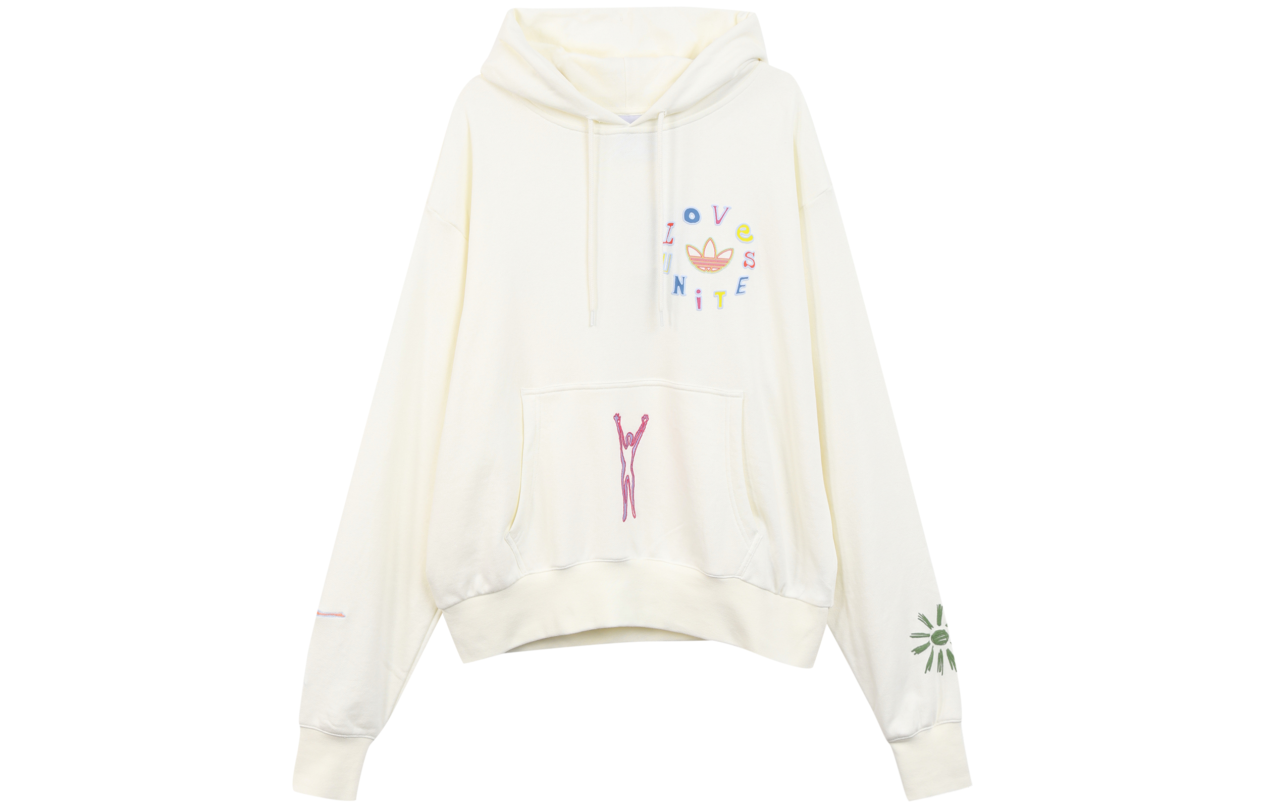 Order 阿迪达斯三叶草刺绣Logo男女通用白色连帽衫 H43970