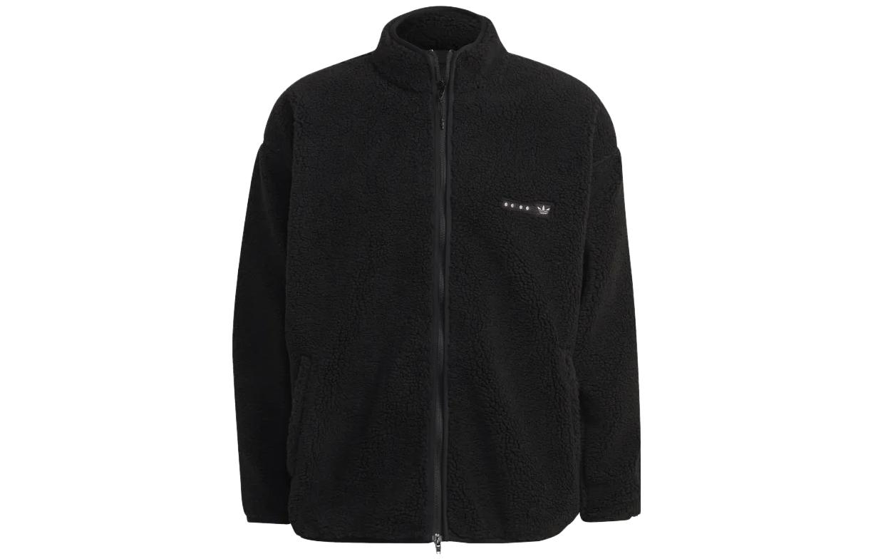 adidas Originals Trefoil Logo Fleece Jacket Black HK2771