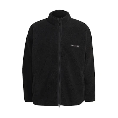 adidas Originals Trefoil Logo Fleece Jacket Black HK2771