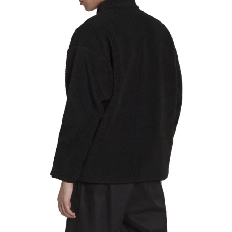 adidas Originals Trefoil Logo Fleece Jacket Black HK2771 圖 4