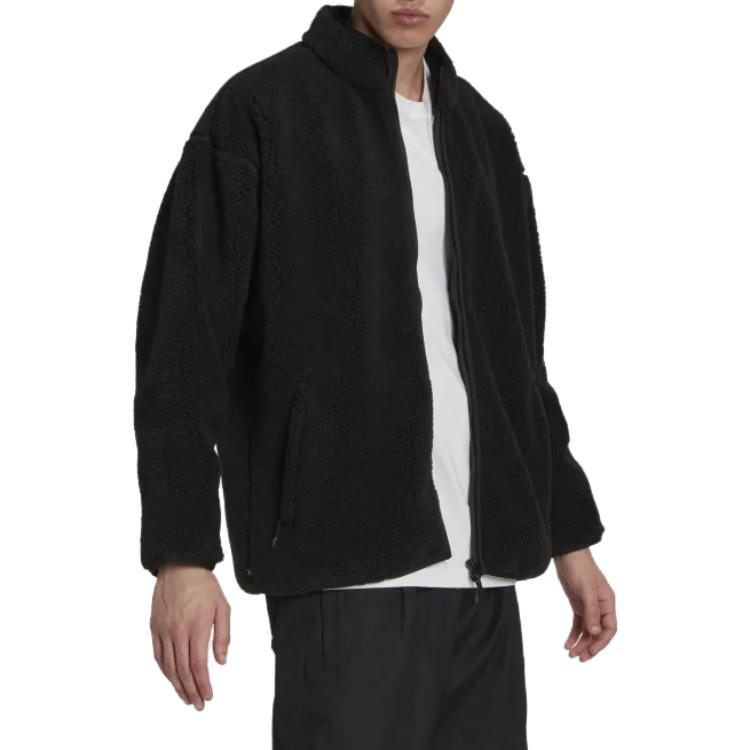 adidas Originals Trefoil Logo Fleece Jacket Black HK2771 圖 5