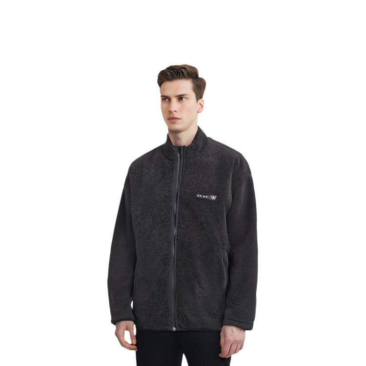 adidas Originals Trefoil Logo Fleece Jacket Black HK2771 圖 6