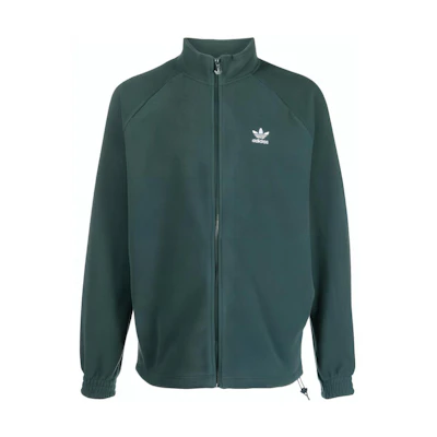 adidas Originals Trefoil Logo Green Zip-Up Track Jacket for Men HK7297