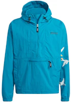 adidas Originals Trefoil Logo Half-Zip Hoodie Windbreaker Unisex Blue Green HZ1153 adidas Originals Trefoil Logo Half-Zip Hoodie Windbreaker Unisex Blue Green HZ1153