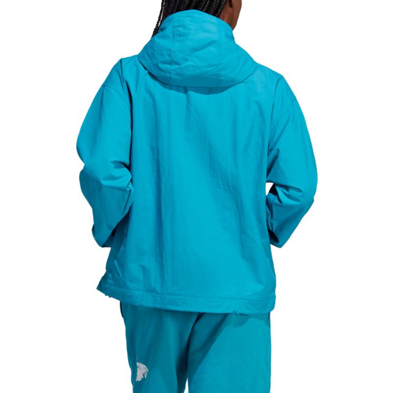 Purchase アディダスオリジナルス トレフォイルロゴ ハーフジップフーディー ブルーグリーン HZ1153