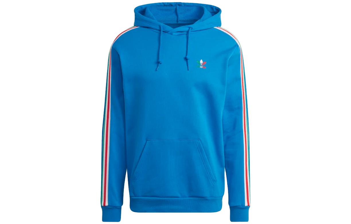 adidas Originals Trefoil Logo Hoodie Blue Long Sleeve Pullover HK7399