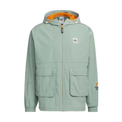 adidas Originals Trefoil Logo Hoodie Jacket Silver Grey Green Men’s IK8594