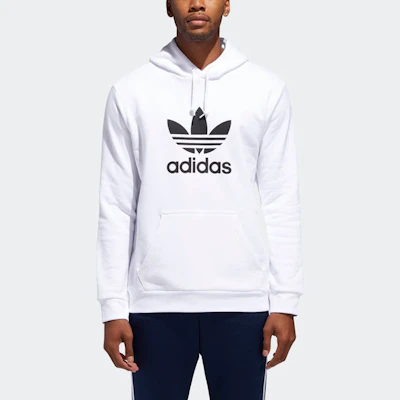 adidas Originals Sudadera Blanca con Logo Trefoil - Bolsillo Frontal Pullover DU7780 Lookbook adidas Originals Sudadera Blanca con Logo Trefoil - Bolsillo Frontal Pullover DU7780