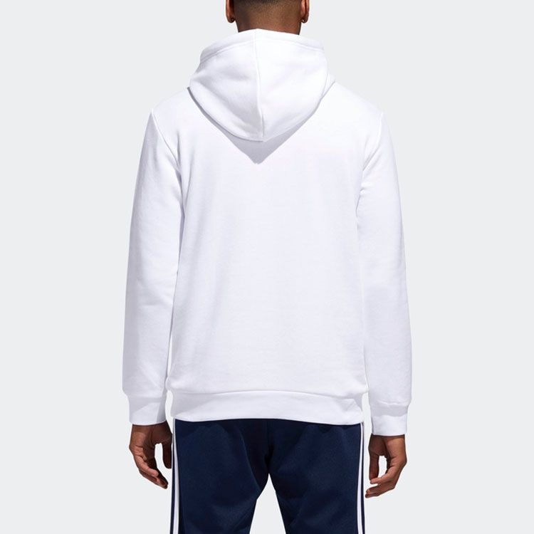 Shop adidas Originals Trefoil Logo Hoodie Putih - Baju Hoodie Depan Poket. DU7780