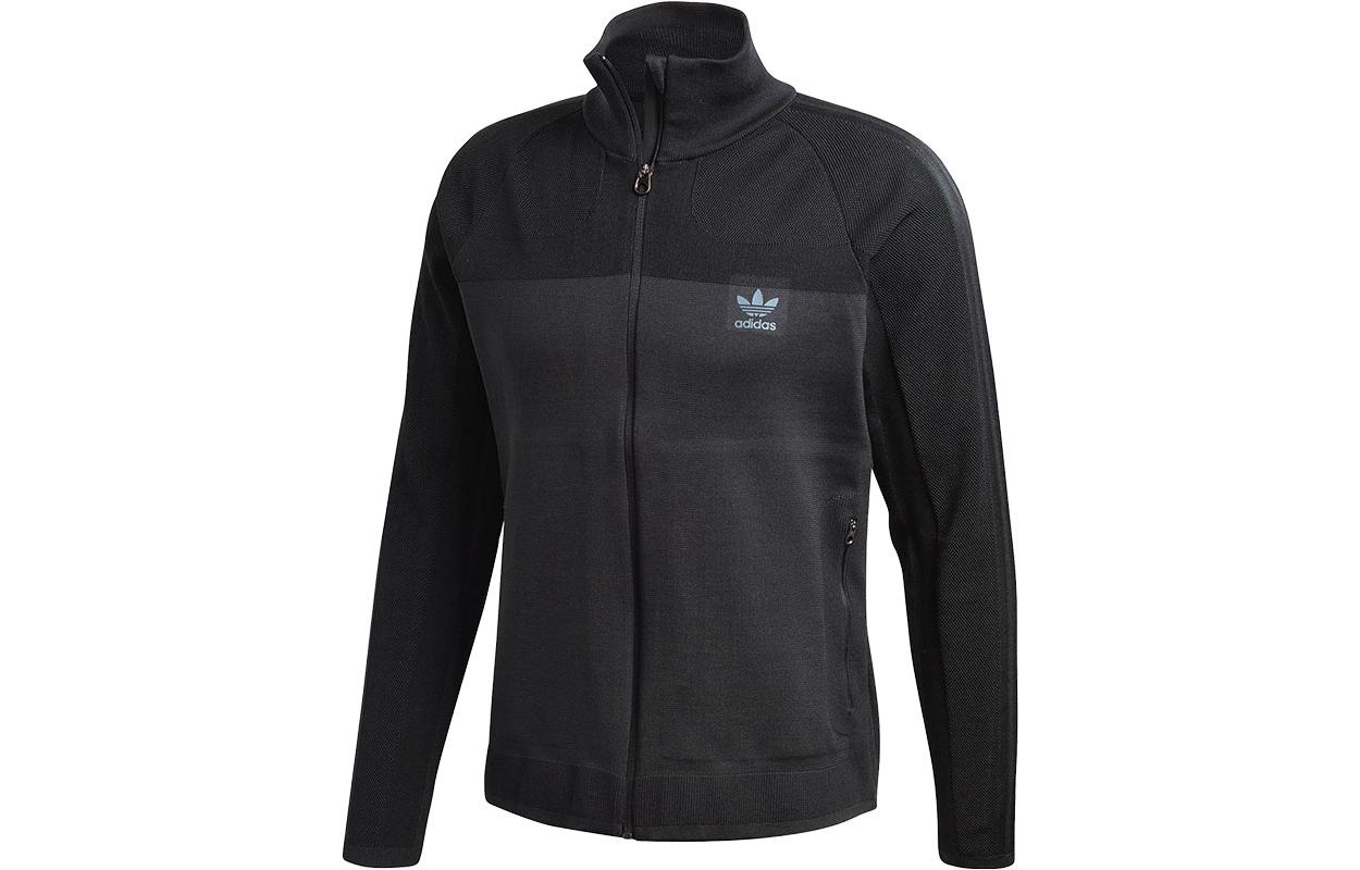 adidas Originals Trefoil Logo Print Black Jacket for Men CW1348