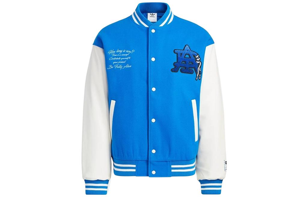 adidas Originals Trefoil Logo Print Casual Sports Jacket Blue - IA3900