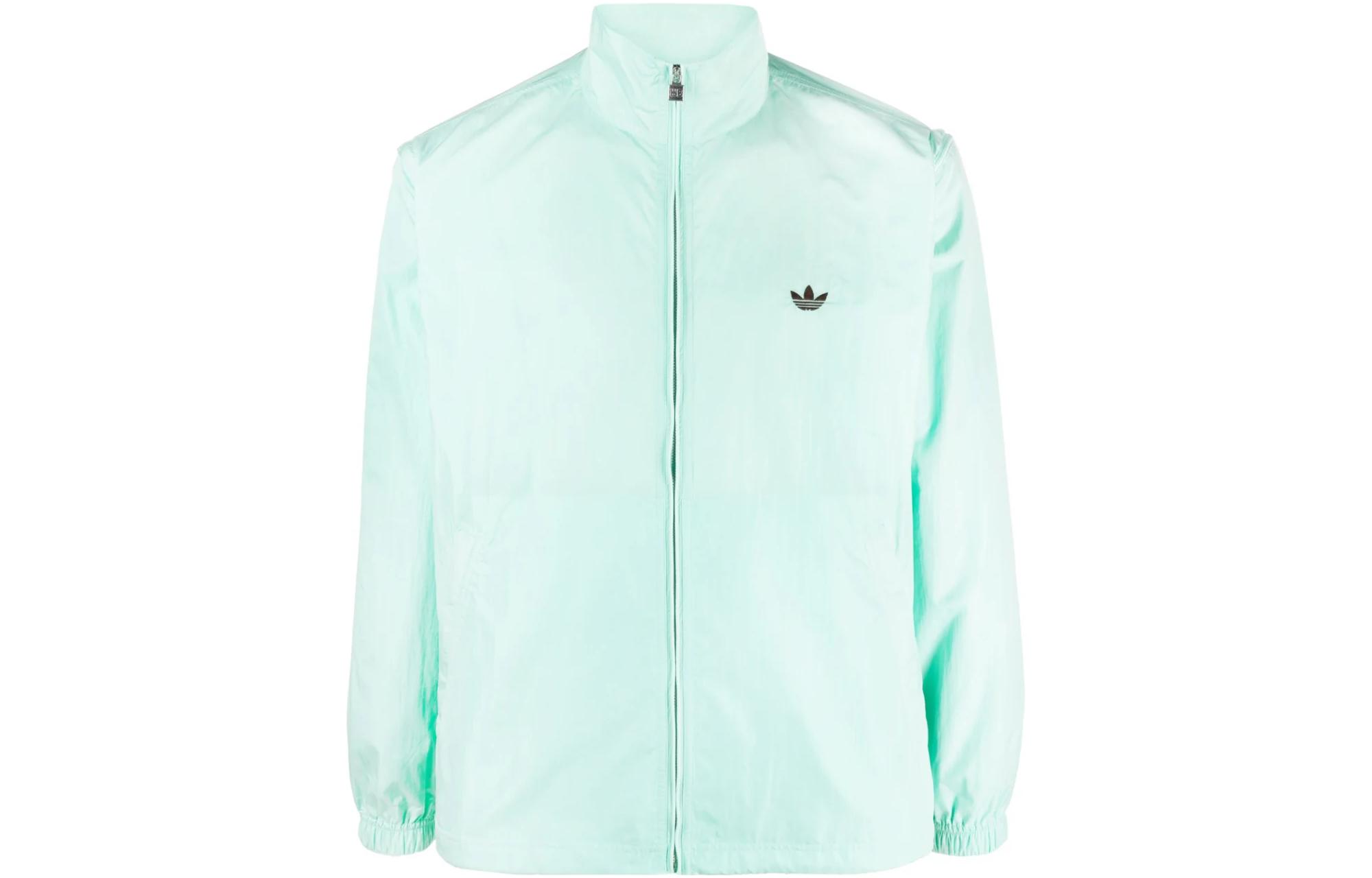 adidas Originals Trefoil Logo Print Mint Green Stand Collar Jacket Unisex IA3962 圖 2