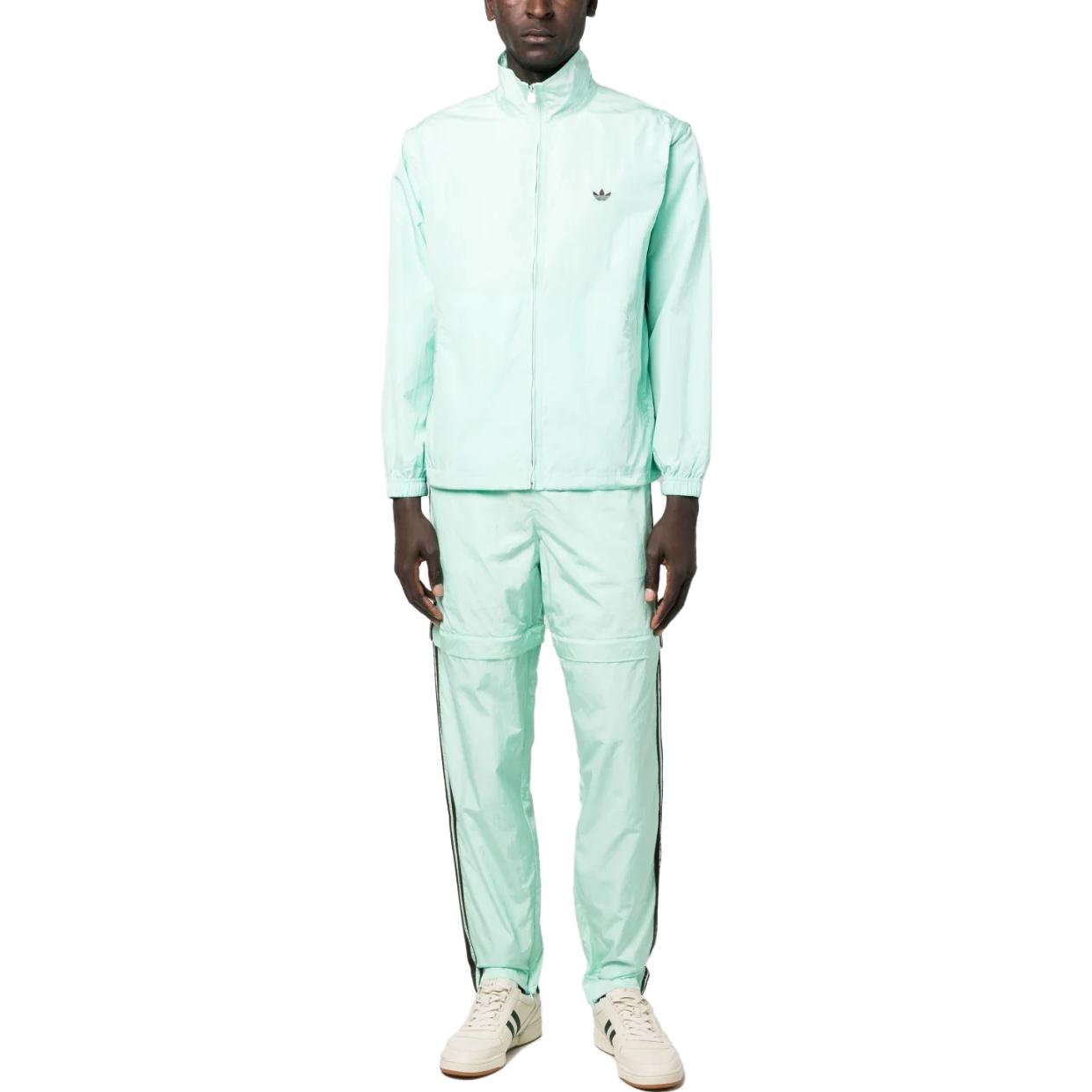adidas Originals Trefoil Logo Print Mint Green Stand Collar Jacket Unisex IA3962 圖 3