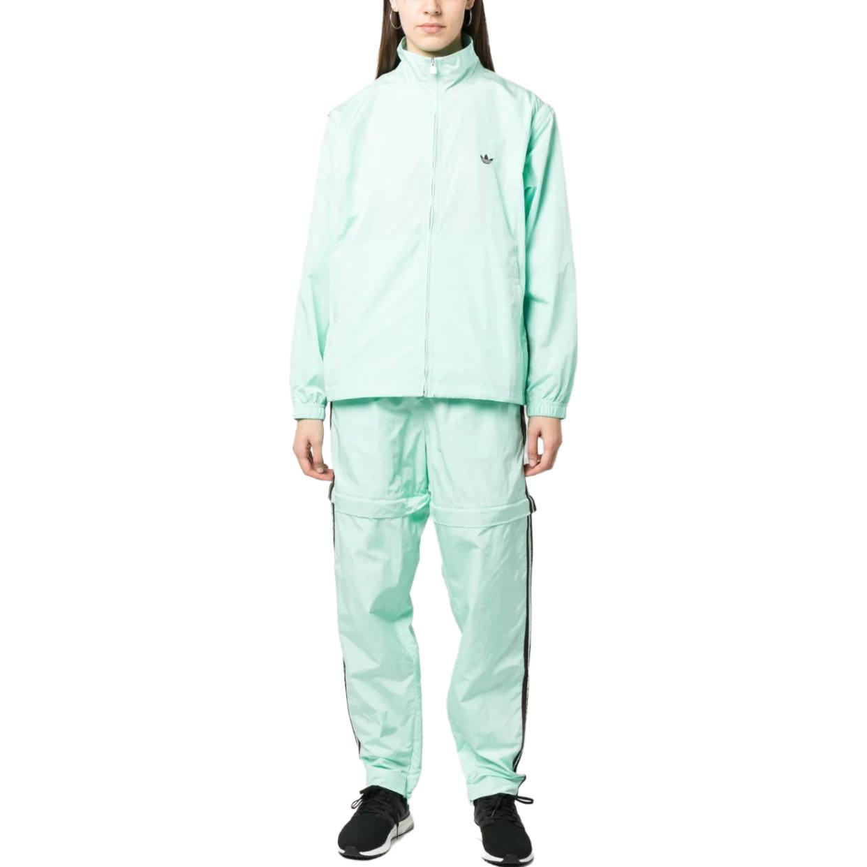 adidas Originals Trefoil Logo Print Mint Green Stand Collar Jacket Unisex IA3962 圖 4